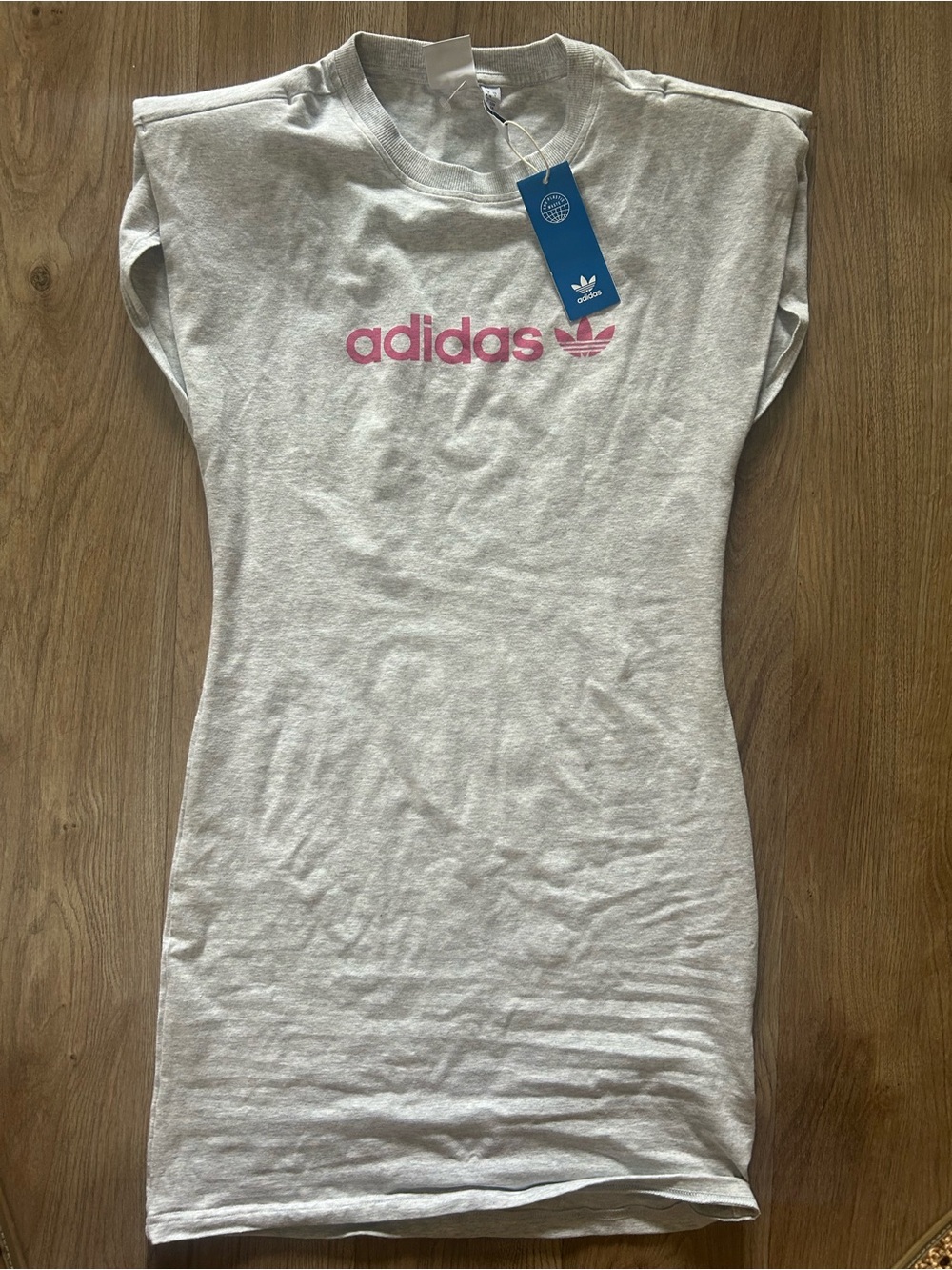 adidas Light Gray Dress with pink Trefoil Logo